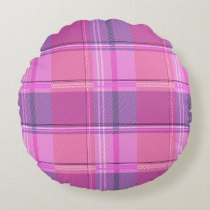 Chique Magenta Bes Plaid Esthetiek Rond Kussen
