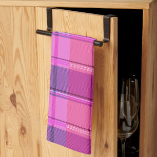 Chique Magenta Bes Plaid Esthetiek Theedoek