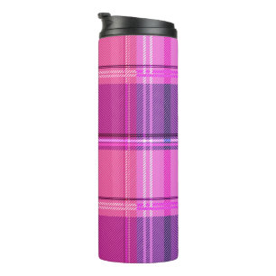 Chique Magenta Bes Plaid Esthetiek Thermosbeker