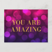 Chique magenta bokeh licht goud je bent geweldig briefkaart (Voorkant)