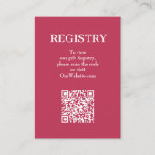 Chique Magenta Huwelijksregister QR-code Informatiekaartje (Voorkant)