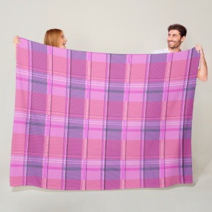 Chique Magenta Roze Geruite Esthetische Fleece Deken