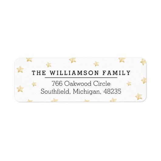 Chique Magisch Goud & Zwart Sterrennacht Patroon Etiket (Voorkant)