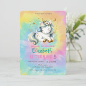 Chique magische eenhoorn regenboog stropdas verf v kaart (Staand voorkant)