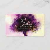 Chique magische violette blush roze boom illustrat visitekaartje (Voorkant)