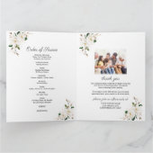 Chique Magnolia Floral Funeral Service Fotoprogram Kaart (Binnen)