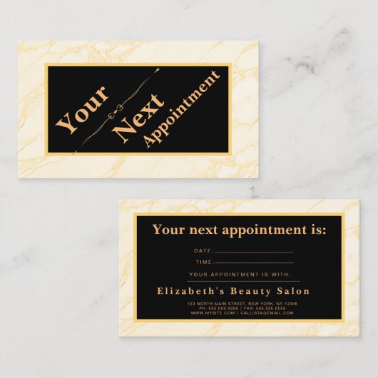 Chique make-up artiest haar salon afspraakkaart visitekaartje (Voorkant / Achterkant)