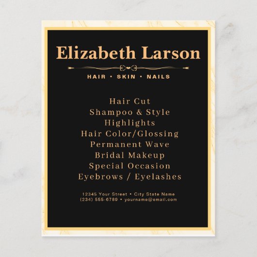 Chique make-up artiest haar salon haar salon flyer (Voorkant)