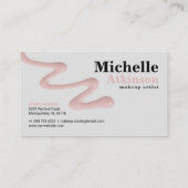 Chique make-up artiest Visitekaartje met roze acce (Achterkant)