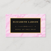 Chique Make-up Helder Roze Marmeren Artiest Haar S Visitekaartje (Voorkant)