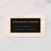 Chique Make-up Roos Goud Marmeren Artiest Haar Sal Visitekaartje (Voorkant)