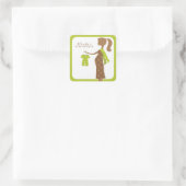 Chique mam om Baby shower te zijn Vierkante Sticker (Tas)