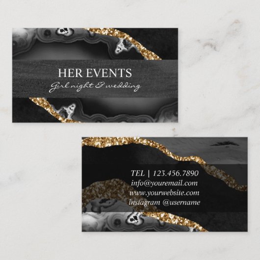 Chique Marble Design Kaarten voor Event Manager Visitekaartje (Voorkant / Achterkant)