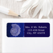 chique marine blauw nautische zeeschelpen kust bru etiket (Insitu)