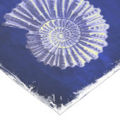 chique marine blauw nautische zeeschelpen kust bru korte tafelloper (Hoek)