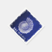 chique marine blauw nautische zeeschelpen kust bru servet (Hoek)