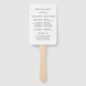 Chique marine blauwe pioen bloemenbruiloft program handwaaier (Achterkant)