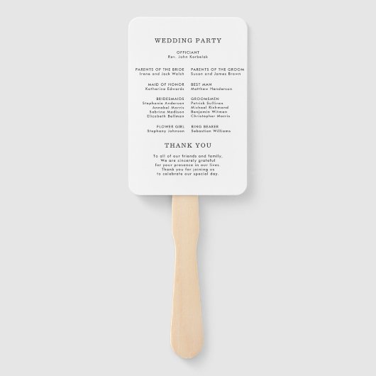 Chique marine blauwe pioen bloemenbruiloft program handwaaier (Achterkant)