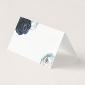 Chique marine blauwe pioen bruiloft tafel plaats k kaart (Achterkant)