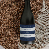 Chique marine en witte streep bruiloft wijn labels wijn etiket