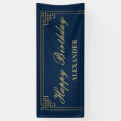 Chique Marine Goud Gatsby Spandoek (Verticaal)