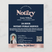 Chique marine mobiele notaris QR code foto Flyer (Voorkant)