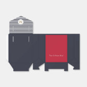 Chique marine strepen rood kleurblok monogram brui bedankdoosjes (Uitgevouwen)