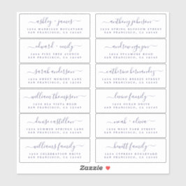 Chique marineblauwe kalligrafie adreslabels voor h sticker