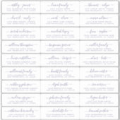 Chique marineblauwe schrift huwelijksgast adreslab sticker (Voorkant)