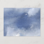 Chique marineblauwe Waterverf, bloemenbruiloft Det Informatiekaartje (Achterkant)