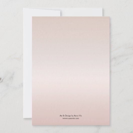 Chique Marmer Blush Roze Bloemen Verloving Kaart (Achterkant)