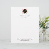 Chique marmer en folie geometrisch briefhoofd (Staand voorkant)