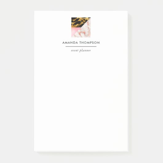 Chique marmer en folie geometrisch post-it® notes (Voorkant)