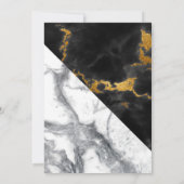 Chique Marmer en Folie Geometrische Monogram Bruil Kaart (Achterkant)