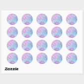 chique marmer | Glitzy Glam Paarse Blauw Dank u Ronde Sticker (Vel)
