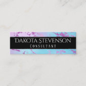 chique marmer | Glitzy Glam Paarse en Blue Brandin Mini Visitekaartje (Voorkant)