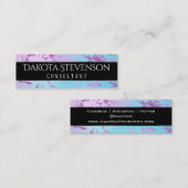 chique marmer | Glitzy Glam Paarse en Blue Brandin Mini Visitekaartje (Voorkant / Achterkant)