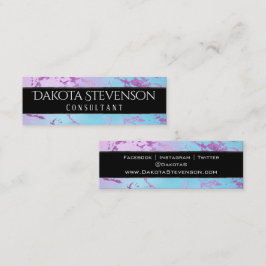 chique marmer | Glitzy Glam Paarse en Blue Brandin Mini Visitekaartje