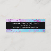 chique marmer | Glitzy Glam Paarse en Blue Brandin Mini Visitekaartje (Achterkant)