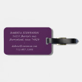 chique marmer | Glitzy Glam Violet Paarse Blue Omb Bagagelabel (Achterkant horizontaal)