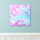 chique marmer | Glitzy Glam Violet Paarse Blue Omb Canvas Afdruk (Insitu (Houten vloer))