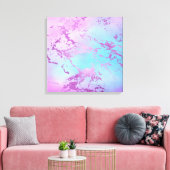 chique marmer | Glitzy Glam Violet Paarse Blue Omb Canvas Afdruk (Insitu (Woonkamer))