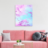 chique marmer | Glitzy Glam Violet Paarse Blue Omb Canvas Afdruk (Insitu (Woonkamer))