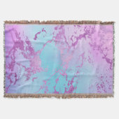 chique marmer | Glitzy Glam Violet Paarse Blue Omb Deken (Voorkant)