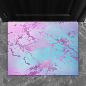 chique marmer | Glitzy Glam Violet Paarse Blue Omb Deurmat