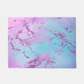chique marmer | Glitzy Glam Violet Paarse Blue Omb Deurmat (Voorkant)