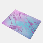 chique marmer | Glitzy Glam Violet Paarse Blue Omb Deurmat (Schuin)