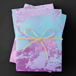 chique marmer | Glitzy Glam Violet Paarse Blue Omb Inpakpapier Vel<br><div class="desc">Ideaal voor DIY-vormgeving, cadeauverpakking en ontkoppeling van meubilair! Fun, girale waterverf marmer in een gedurfd, mooi milleniumroze, turkooisblauw en een rijk, viool paars, eenhoorn-geïnspireerd ombre palet. Deze vrouwelijke, handbeschilderde gradiënt voegt de perfecte pop van kleur toe. Vanuit het collectie "Moderne Waterverf marbles" biedt dit ontwerp abstracte vloeistofdraden die een koel...</div>