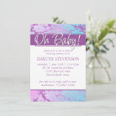 chique marmer | Glitzy Glam Violet Paarse Blue Omb Kaart (Staand voorkant)