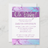 chique marmer | Glitzy Glam Violet Paarse Blue Omb Kaart (Voorkant)